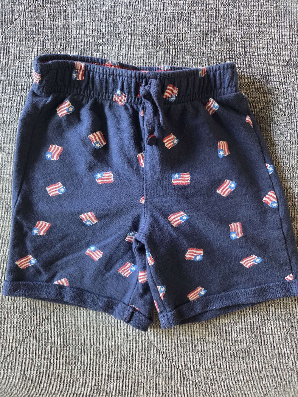 Jumping Beans Toddler Girls Navy Flag Print Cotton Shorts Size 24 Months